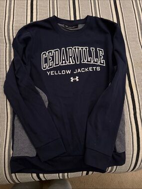 Under Armour Navy and White Cedarville Yellow Jackets Sweatshirt